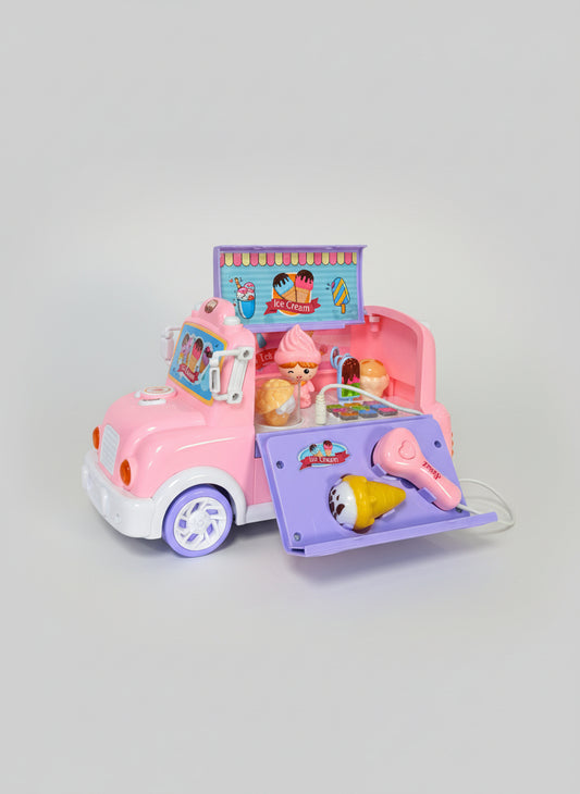 Camión de Helados de Juguete con Accesorios de Juego de Roles Tienda Interactiva para Niñas +3 Años