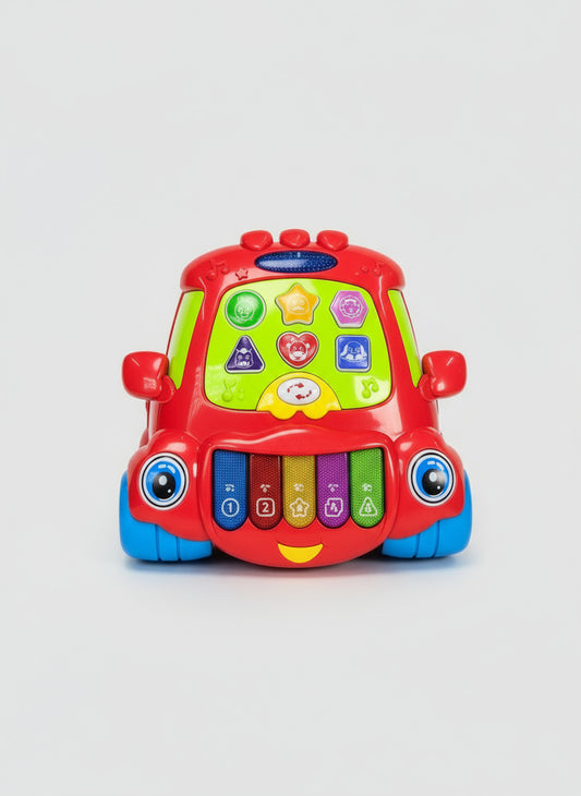 Carro Musical Interactivo 3 en 1 para Bebés, Piano Didáctico, Sonidos de Animales y Formas