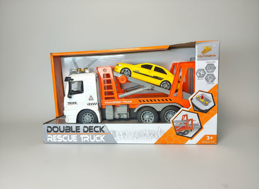 Camión Transportador Doble Plataforma con Autos de Juguete para Niños +3 Años