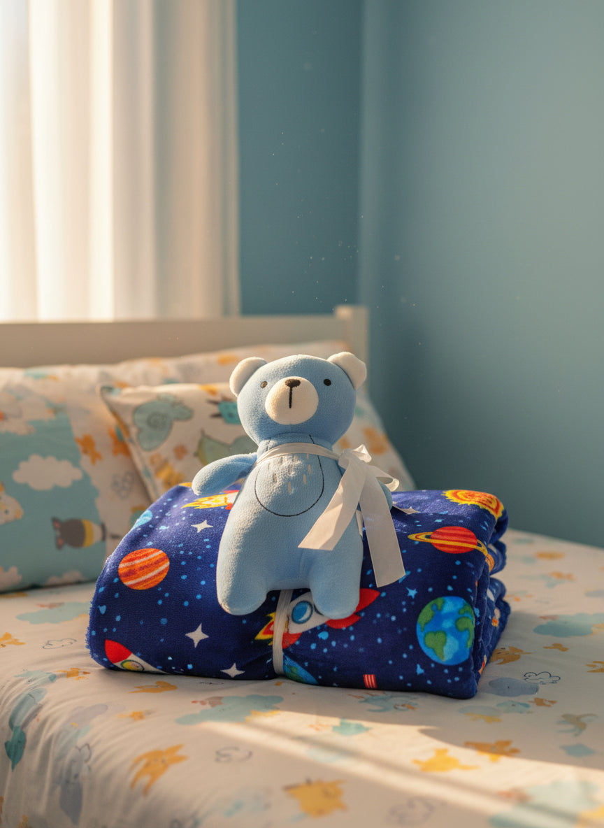 Cobija con peluche de apego