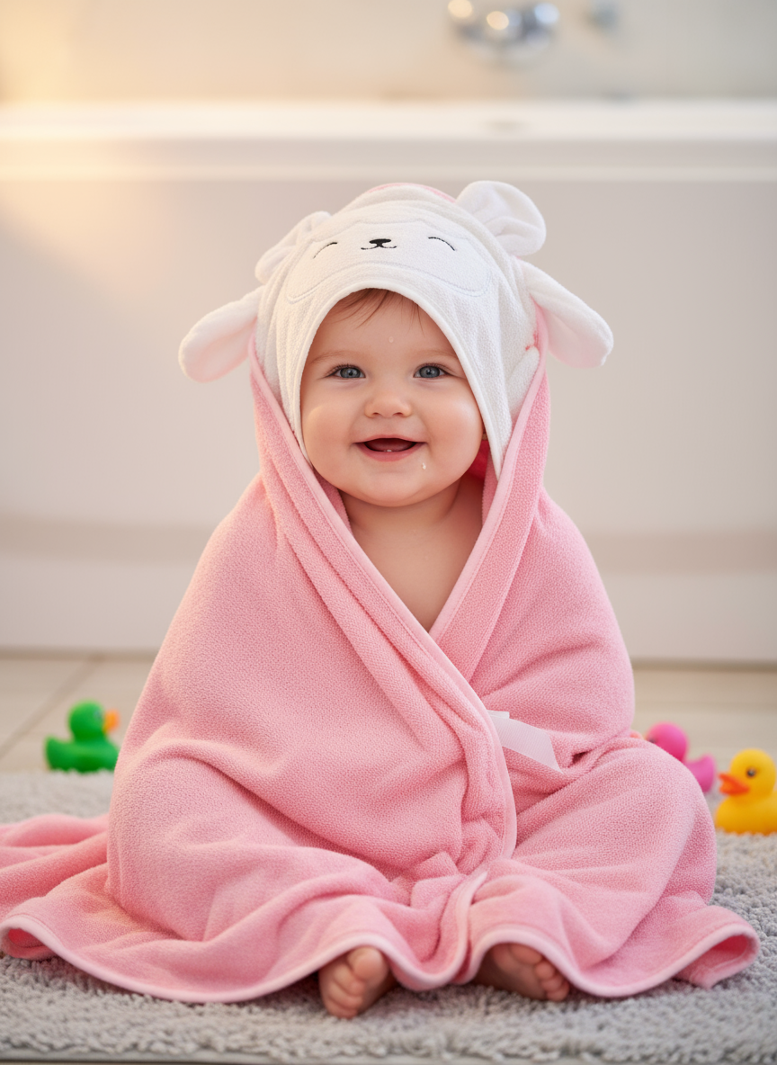 Toalla de Baño con Capota Temática | Ultra Absorbente y Extra Suave