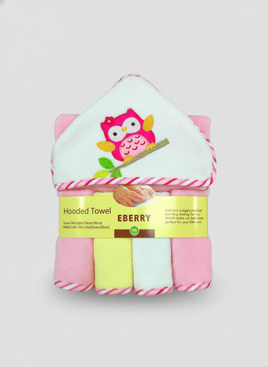 Set de Toalla con Capucha y Paños de Baño EBERRY
