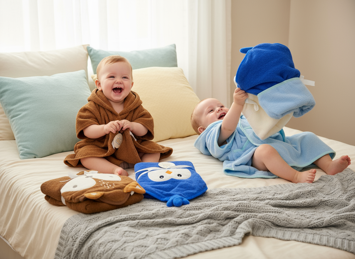 Toalla con Capucha de Animales para Bebé, Máxima Absorción y Calidez Lúdica