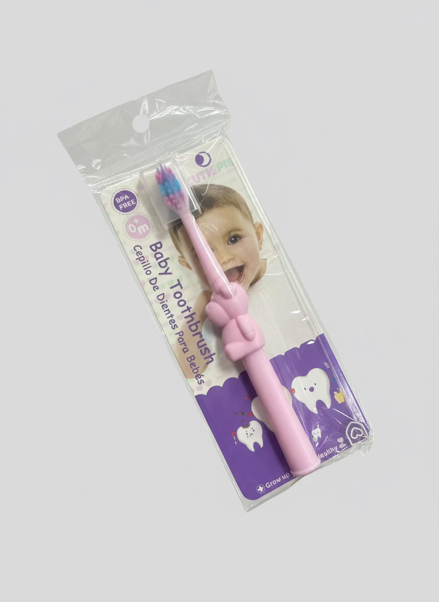 Cepillo de Dientes de Silicona con Figura de Osito para Bebé