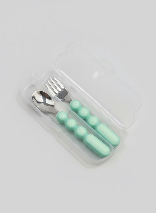 Set de Cubiertos Entrenadores para Bebé con Estuche Metal