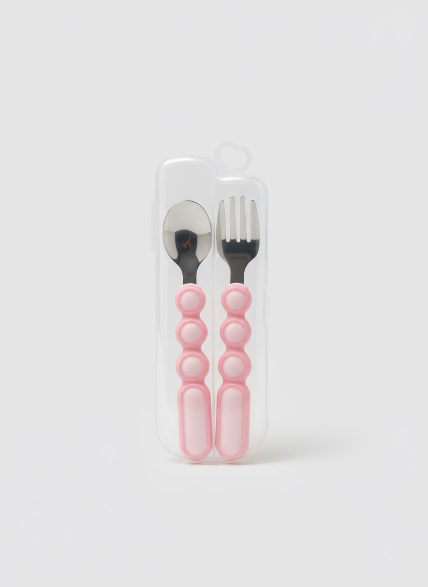 Set de Cubiertos Entrenadores para Bebé con Estuche Metal