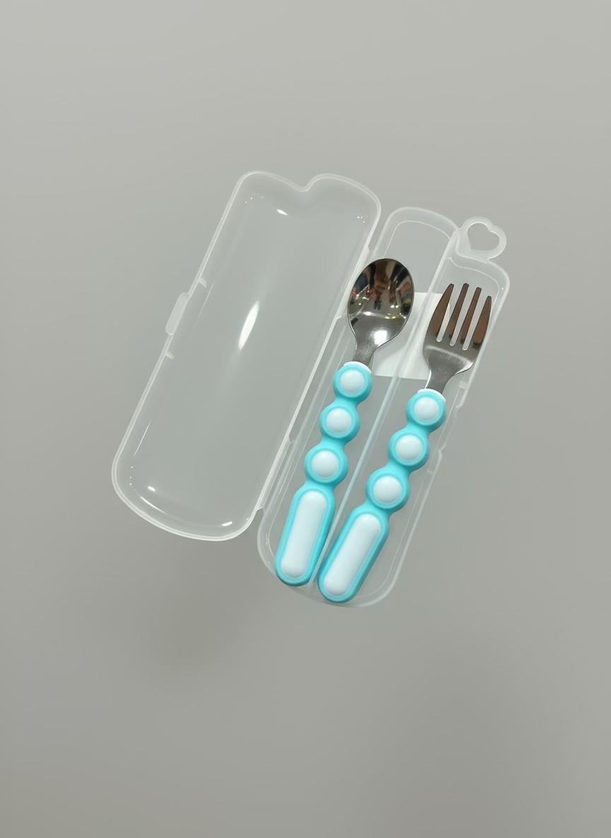 Set de Cubiertos Entrenadores para Bebé con Estuche Metal