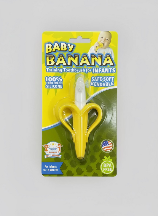 Cepillo de Entrenamiento Banana de Silicona para Bebé