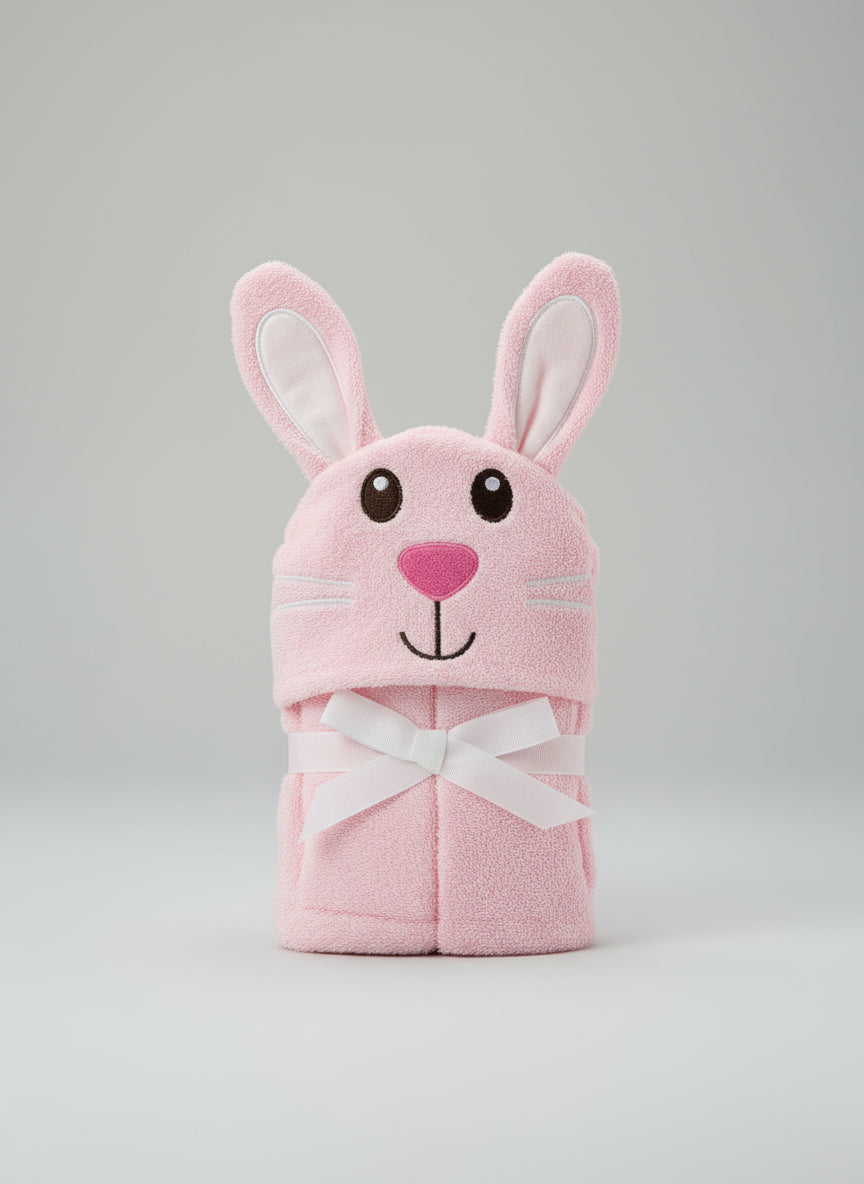 Toalla con Capucha de Bebé Animalito de Algodón