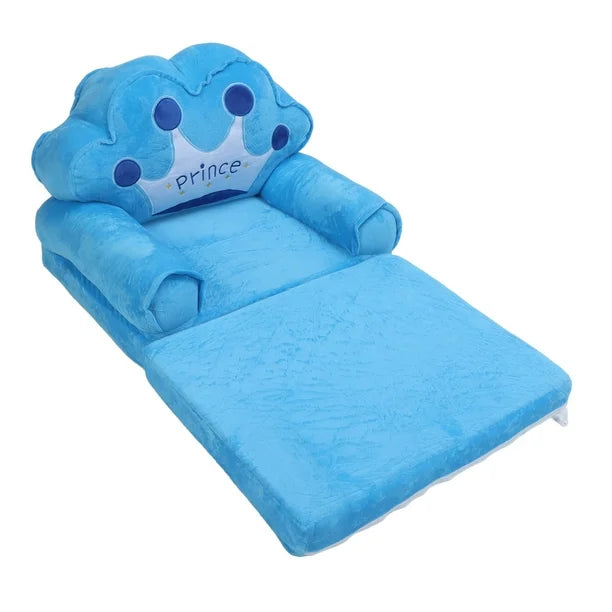 Sofá Cama Plegable De Peluche Para Niño Con Respaldo De Corona