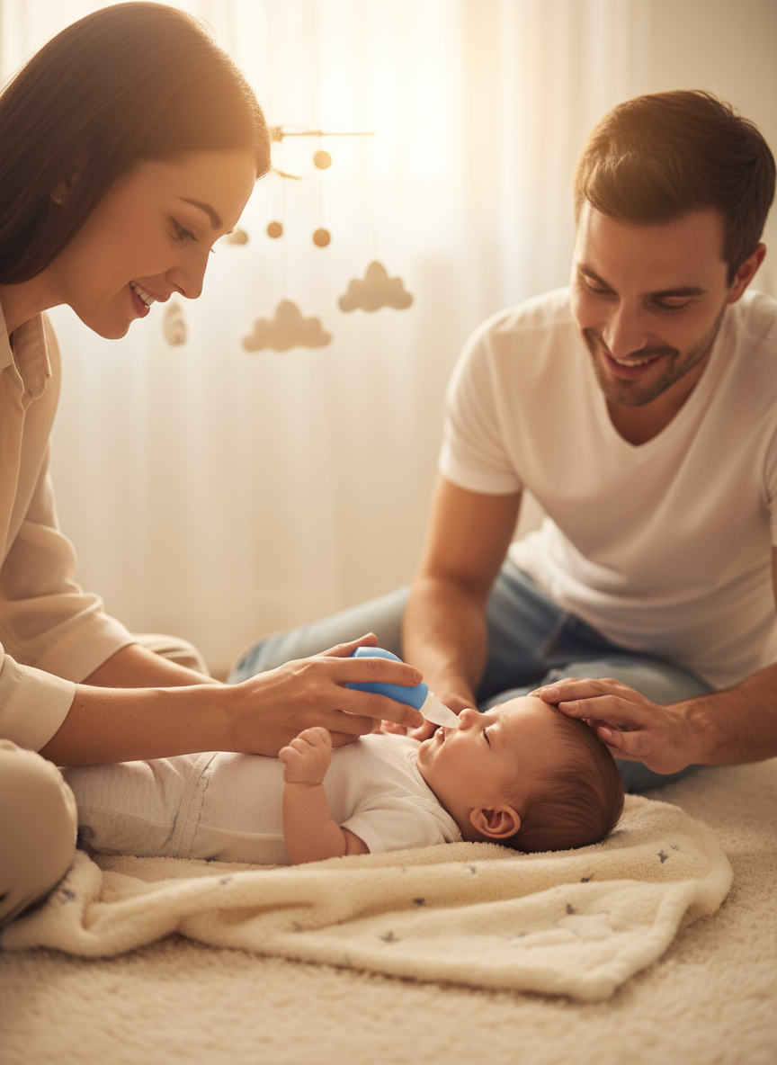 Aspirador nasal de pera para recién nacidos y bebés