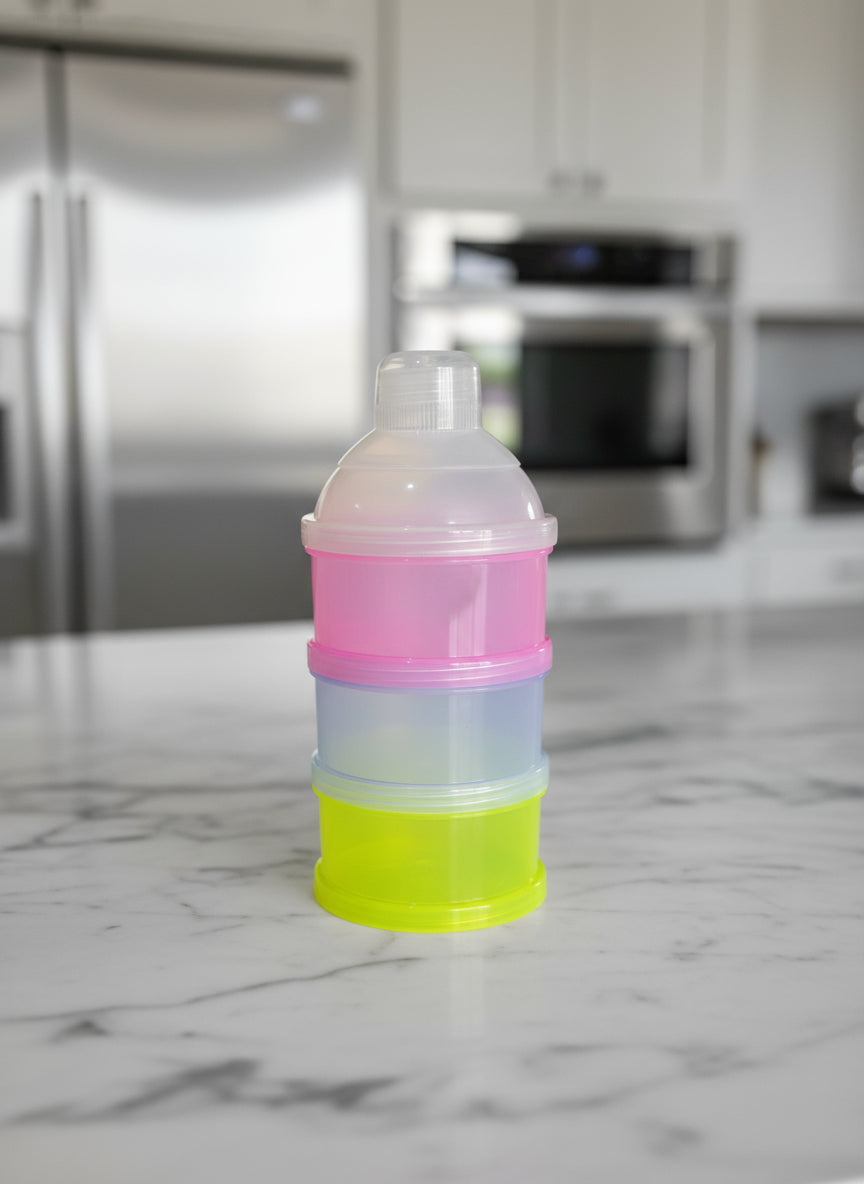 Contenedor apilable para leche en polvo y snacks de viaje