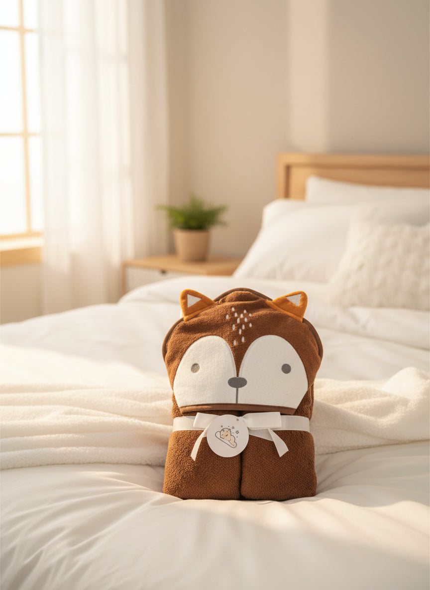 Toalla con Capucha de Animales para Bebé, Máxima Absorción y Calidez Lúdica