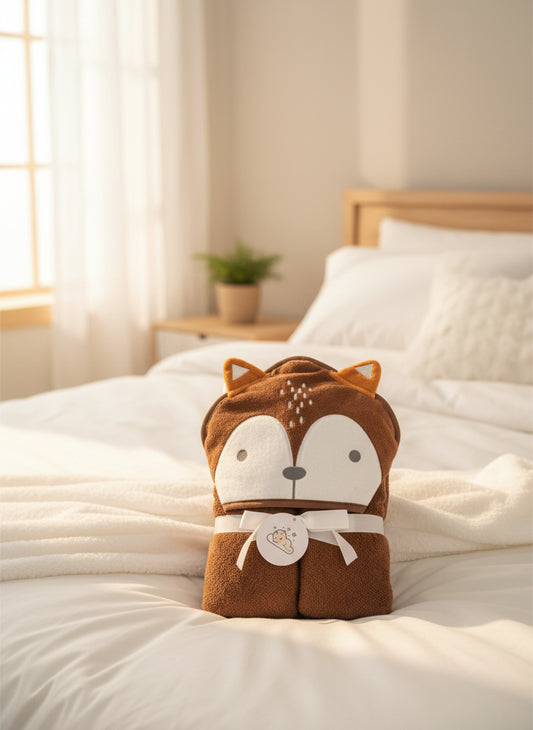 Toalla con Capucha de Animales para Bebé, Máxima Absorción y Calidez Lúdica