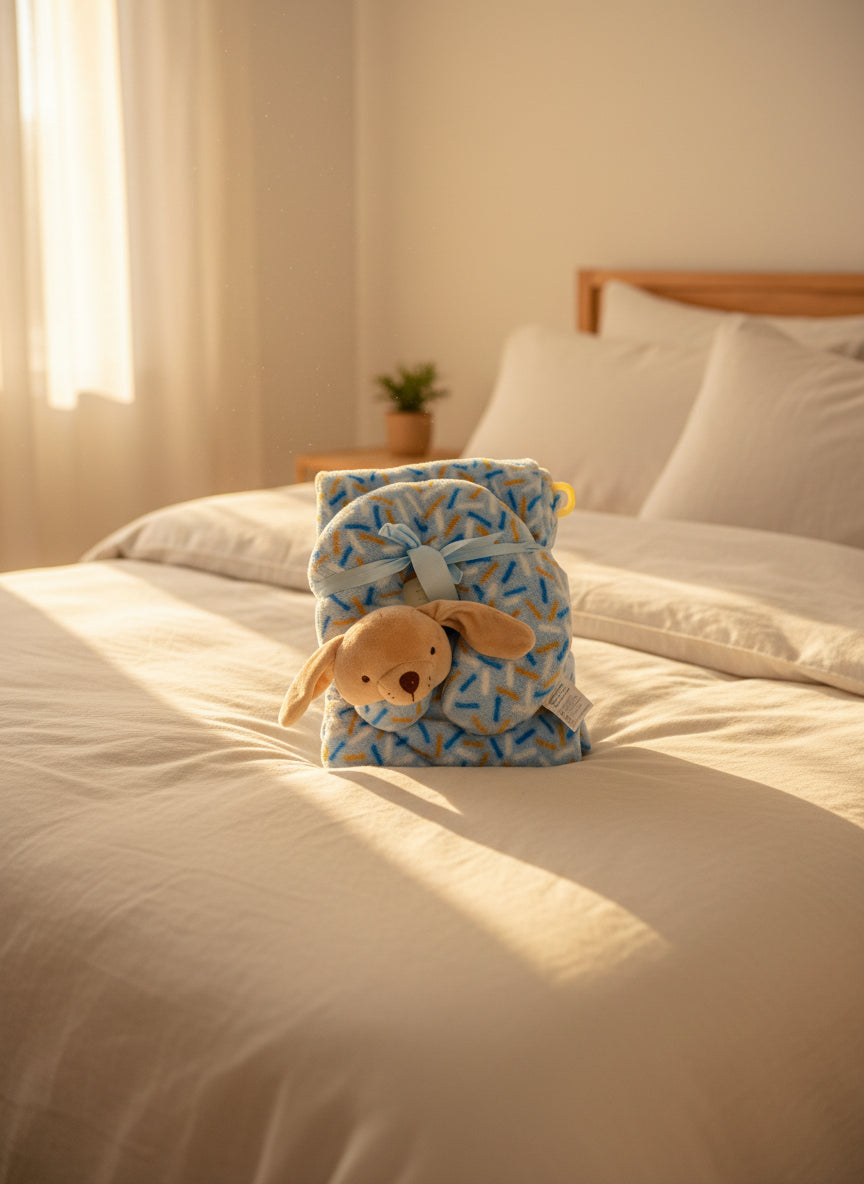 Cobija con peluche de apego