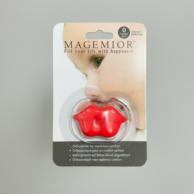 Chupo Divertido en Forma de Labios de Silicona para Bebé