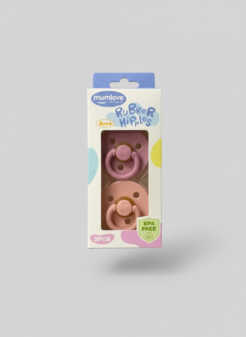 Chupo De Goma Natural Ortodónticos Para Bebé Pack x2