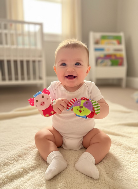 Sonajeros De Muñeca Sensoriales De Bebé Set x2