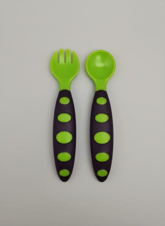 Cubiertos Infantiles para Autoalimentación | Kit de Destete Tenedor y Cuchara - Liyibao