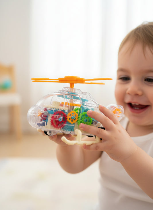 Helicóptero Didáctico con Mecanismo a la Vista, Luces y Música