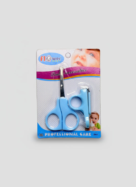 Set de cuidado de uñas para bebés con tijeras y cortaúñas.
