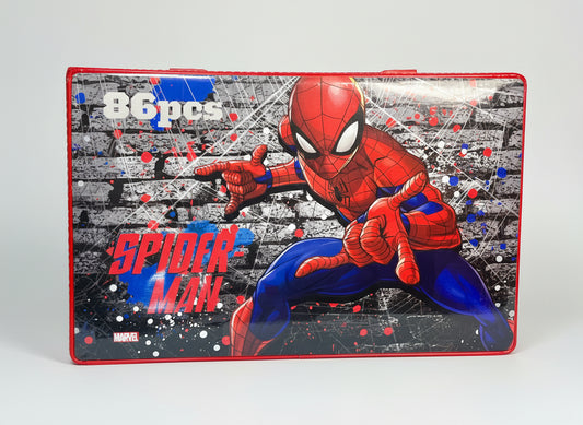 Set de Arte para Dibujo y Pintura 86 Piezas con Estuche - Cars o Spiderman