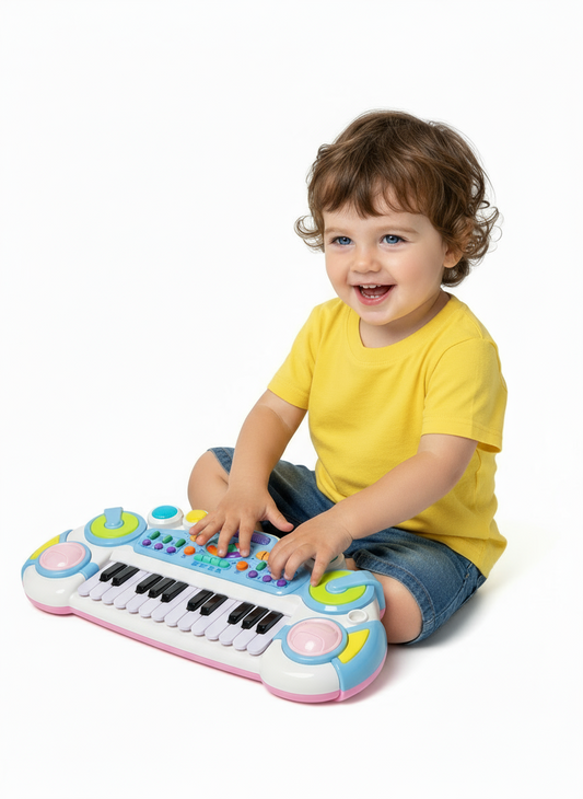 Mini Teclado Piano Electrónico Infantil Musical con 24 Teclas y Ritmos con Funciones de DJ y Grabación