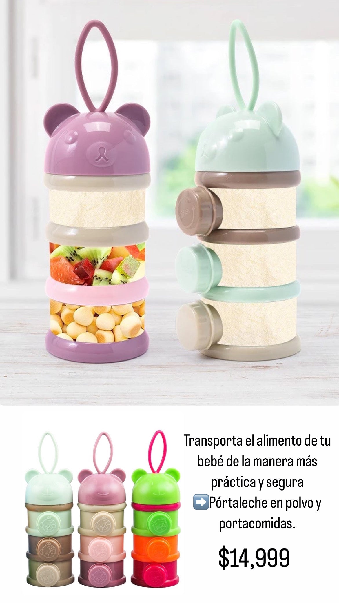 Pórtaleche con compartimientos